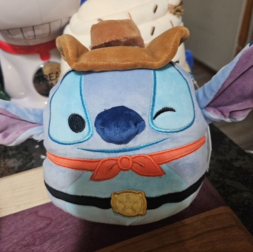 NWT Disney Squishmallow Stitch with Cowboy Hat 6.5" Cowboy Stitch Plush